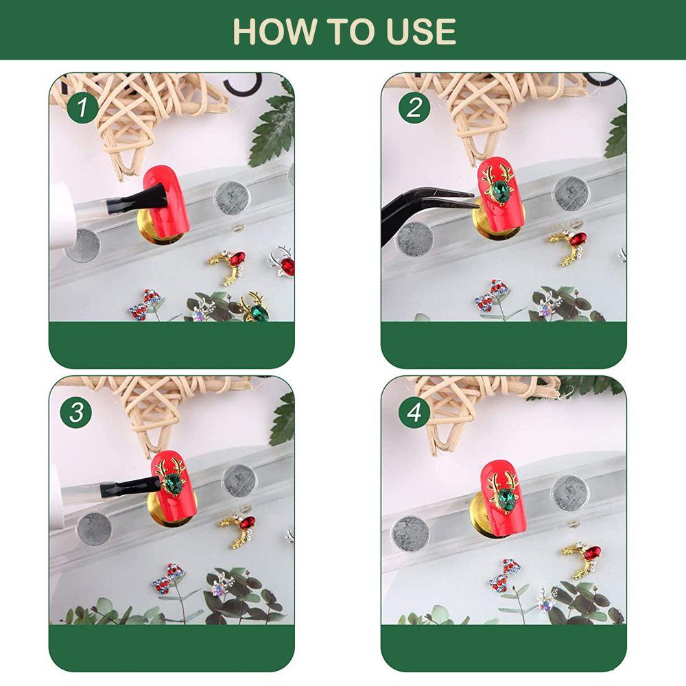 AUGUSTINA Agustin 3D Dekorasi Nail Art Glitter Logam Manicure Aksesori Wanita Salon Hiasan Kuku Nail Rhinestones