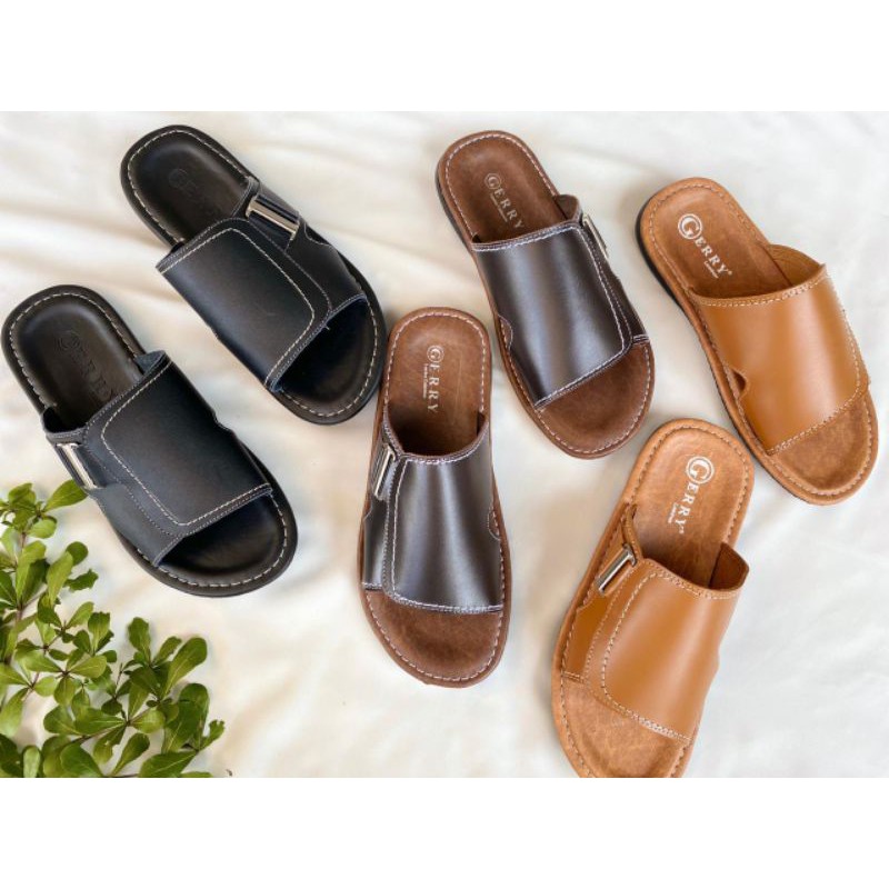 KERAJINAN KULIT SAPI√SANDAL PRIA PAPIRUT GARUT