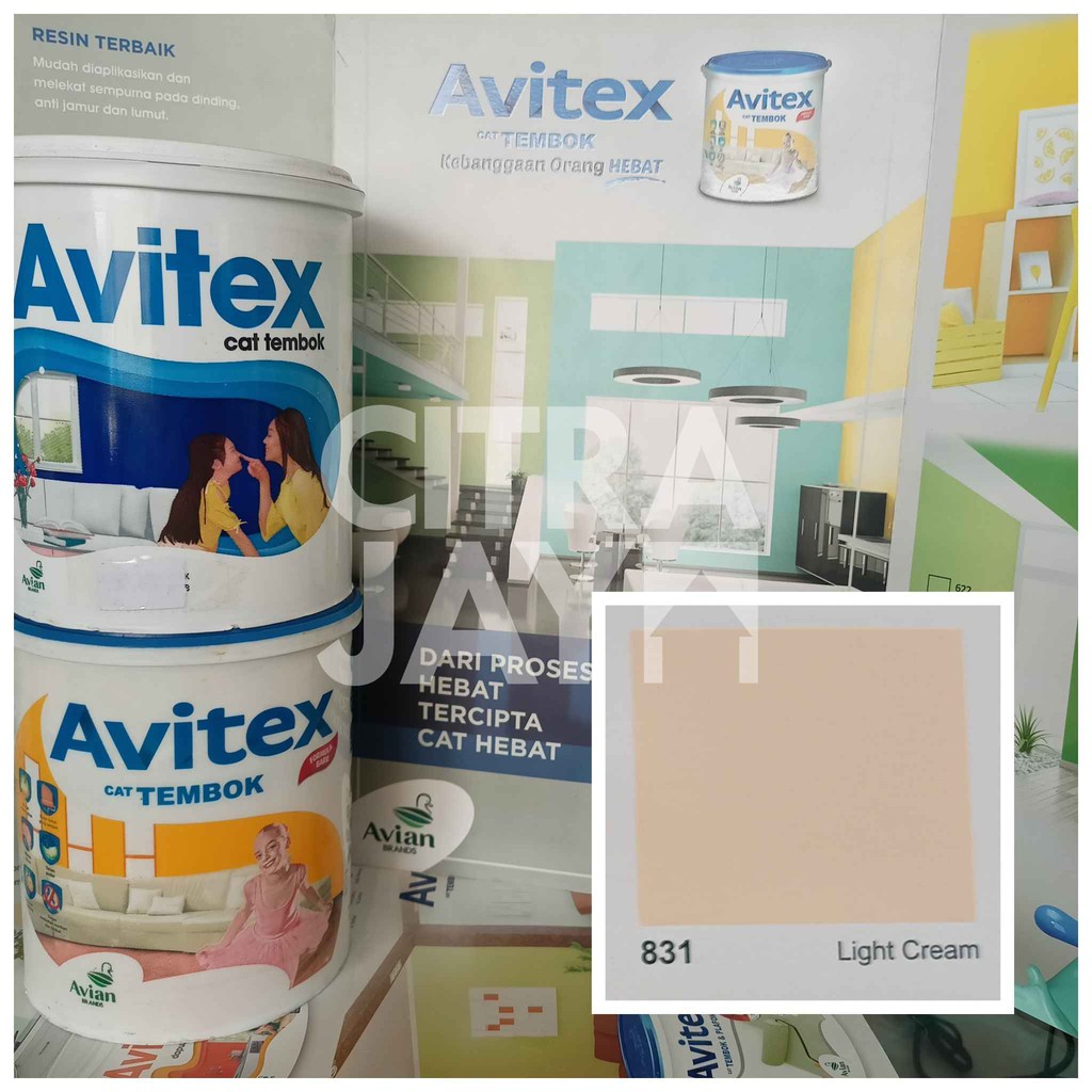 Cat tembok avitex 1kg cat campuran air cat plafon triplek 831 Light Cream berkualitas