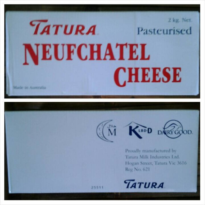 

c011cc Cream Cheese Tatura Neufchatel Xa201As