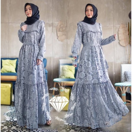 Gamis Remaja Syar'i Hitam Polos SET KANDA ABU 3IN1 SETELAN BAJU MUSLIM REMAJA BUSANA MUSLIM MODERN