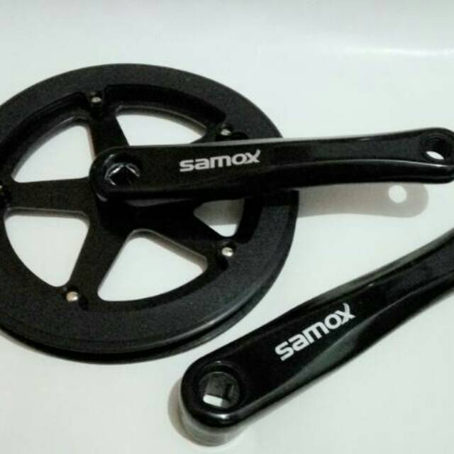 Crank Merk Samox 46T - Single Speed - Bahan Alloy Silver - Crank Fixie