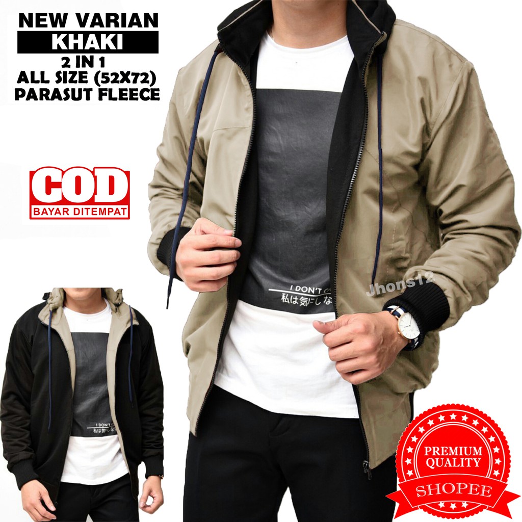 Jaket Pria Bolak Balik 2in1 / JAKET PRIA JAKET PARASUT JAKET DISTRO JAKET MOTOR JAKET MURAH