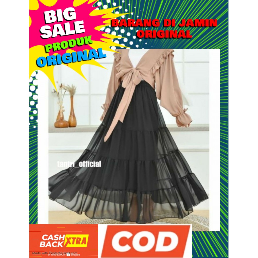 ROK WANITA/HILMA SKIRT/ROK WANITA HITAM PUTIH KEKINIAN/ROK MURAH/ROK SYARI/ROK MUSLIM TERBARU