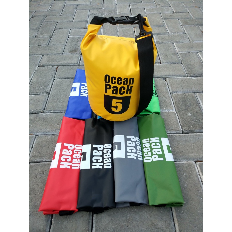 【COD】 Ocean Pack` Dry Bag 5 Liter` DryBag Waterproof 5L` Tas Kantong Anti Air 5 L` Diving Snorkling Renang Hiking Camping Traveling