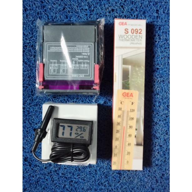 thermostat STC 1000 +higrometer+termokayu (paket penetas telur)