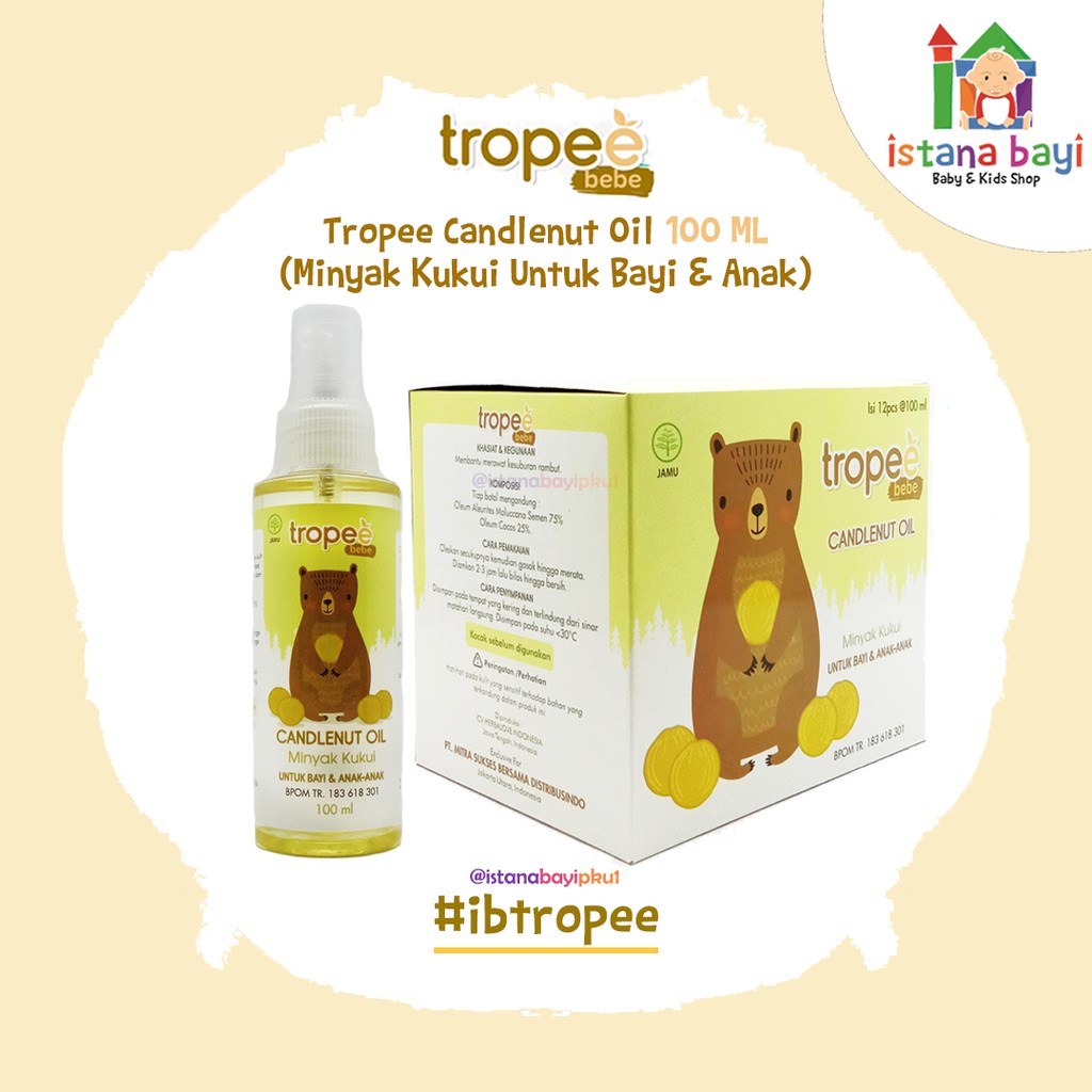 Tropee Bebe Candlenut Oil 100 ml - Minyak Kemiri kukui