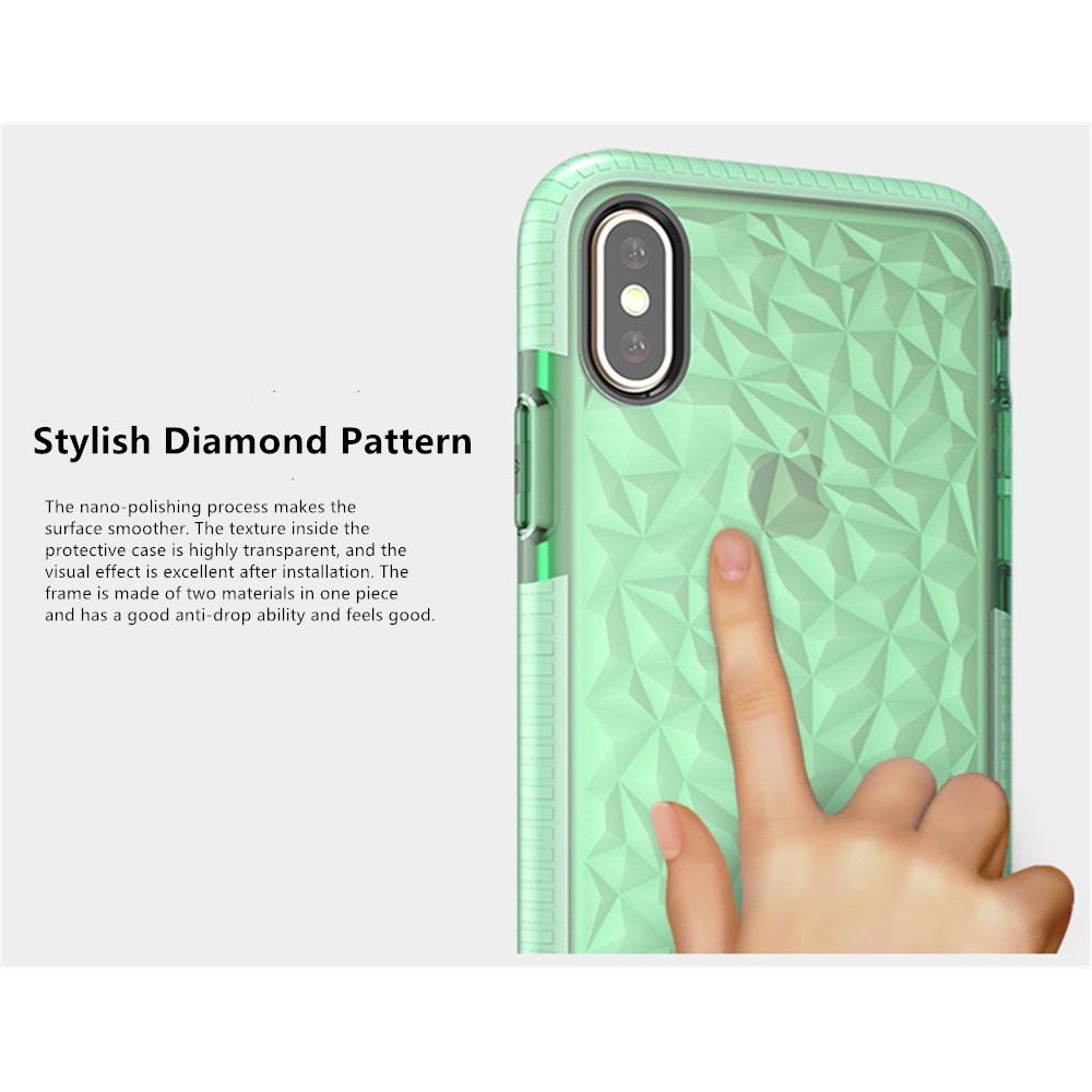 kasus iphone Case 11 Pro Max X XR XSMAX 6 7 8 6S 7Plus 8plus Diamond pattern TPU soft shell Cangkang lunak TPU