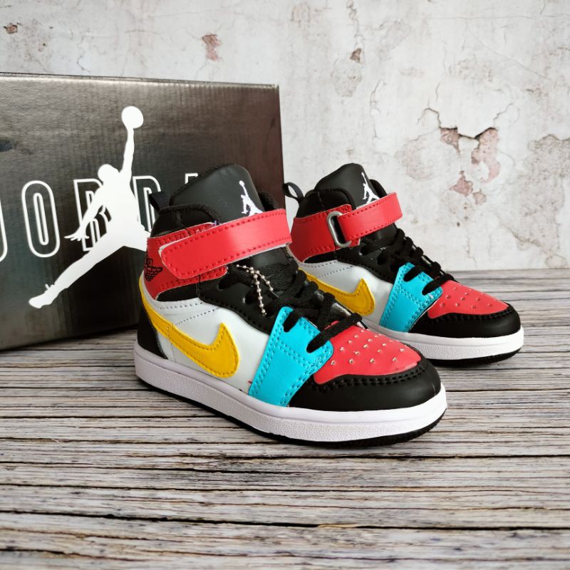 SEPATU ANAK JORDAN MULTICOLOR PREMIUM HIGH QUALITY JORDAN KIDS BASKET