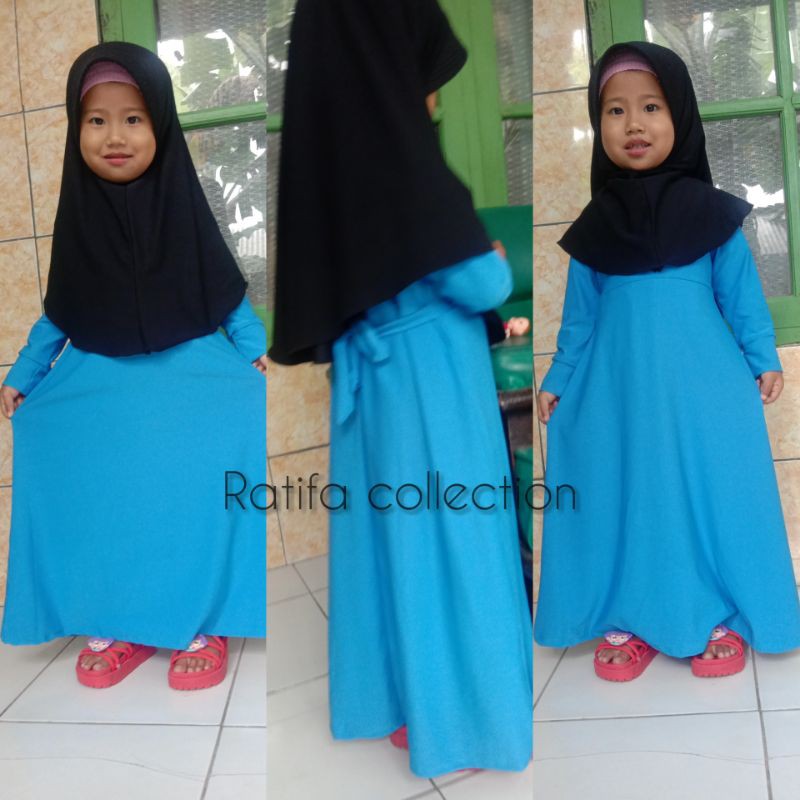 Gamis  Anak Jersey Umur 3Tahun sampai4tahun|By Ratifa collection