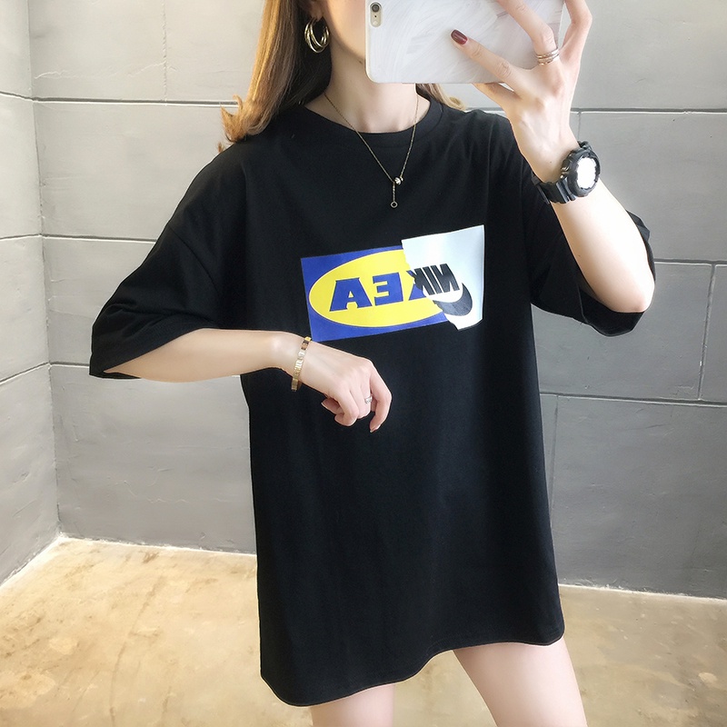 Import Premium Oversize Kaos Atasan Unisex / Korean Bergaya Original T-shirt Wanita / Murah Kerah Bulat Lengan Pendek Baju Atasan