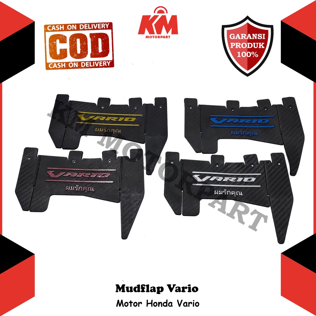 Mudflap Mud Flap Vario Penahan Lumpur Model Karbon Pelindung Motor Aksesoris Variasi Motor Vario