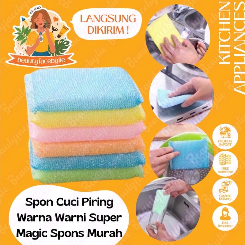 Spon Cuci Piring Warna Warni Super Magic Spons Murah