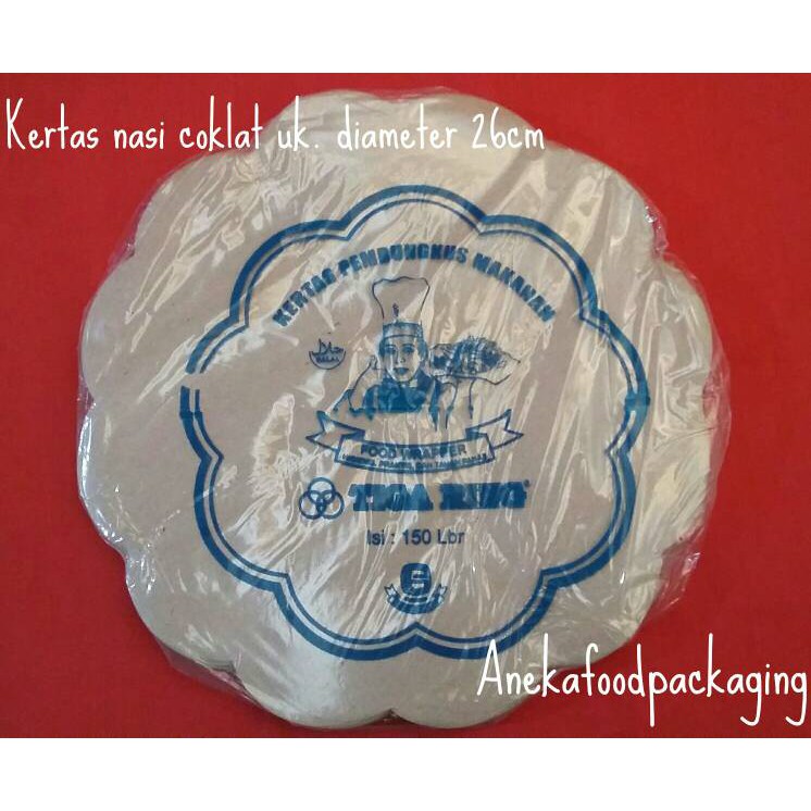 

Kertas nasi coklat kembang diameter 26cm