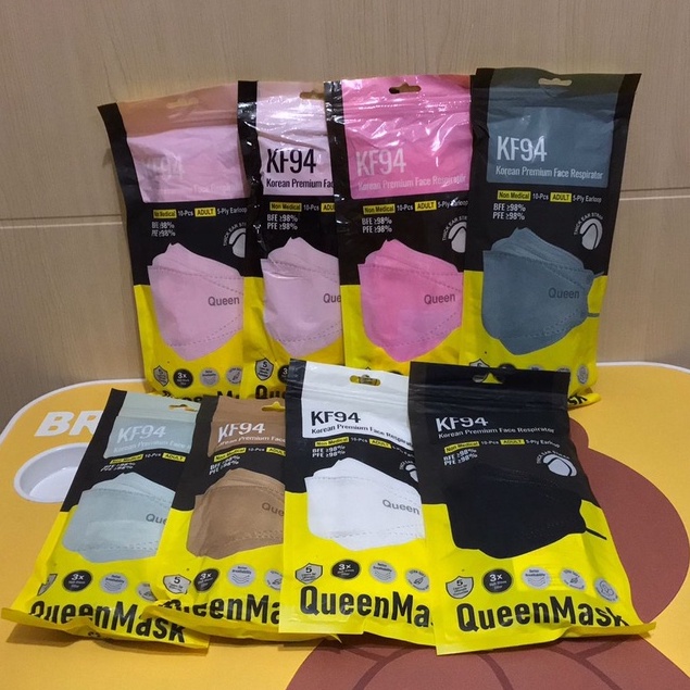 Masker KF94 QueenMask 5 PLY ISi 10 Pcs Korean Premium Face Respirator Embos Queen