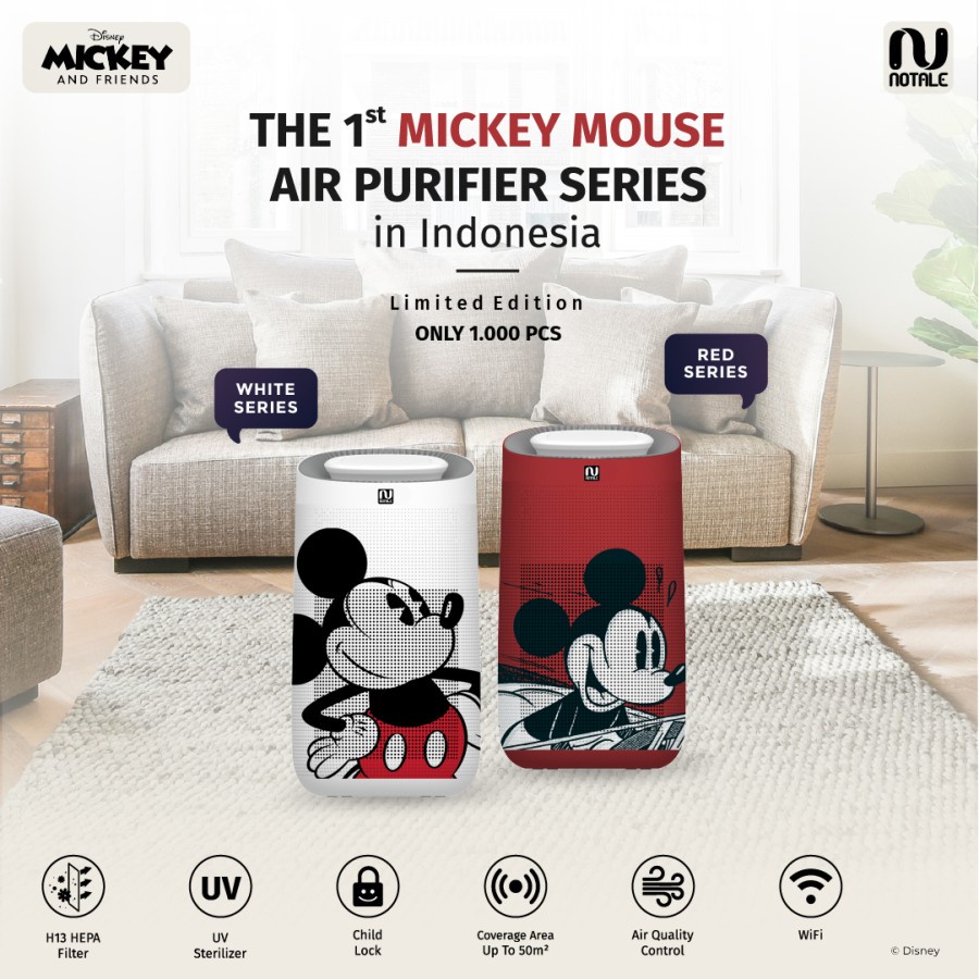 Notale Air Purifier Disney Mickey Edition With HEPA H13 UV Sterilizer