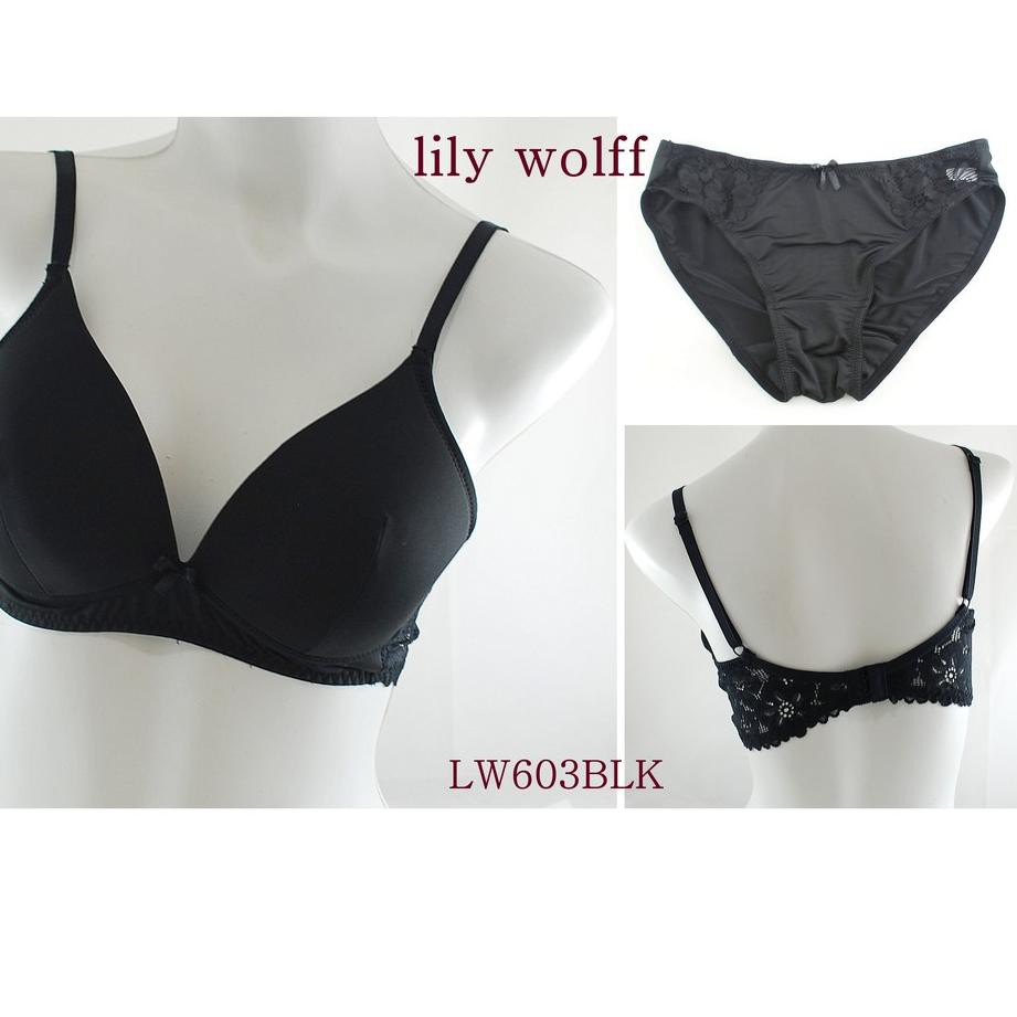 NEW BRASET LILY WOLFF, TANPA KAWAT, FULL CUP, SUPER LEMBUT LW603BLK