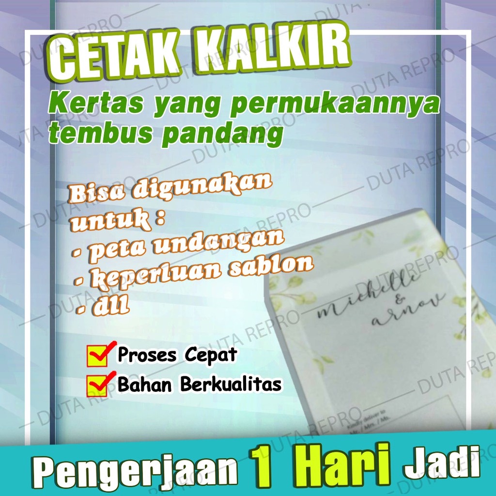 Cetak / Print A3+ Bahan Kalkir