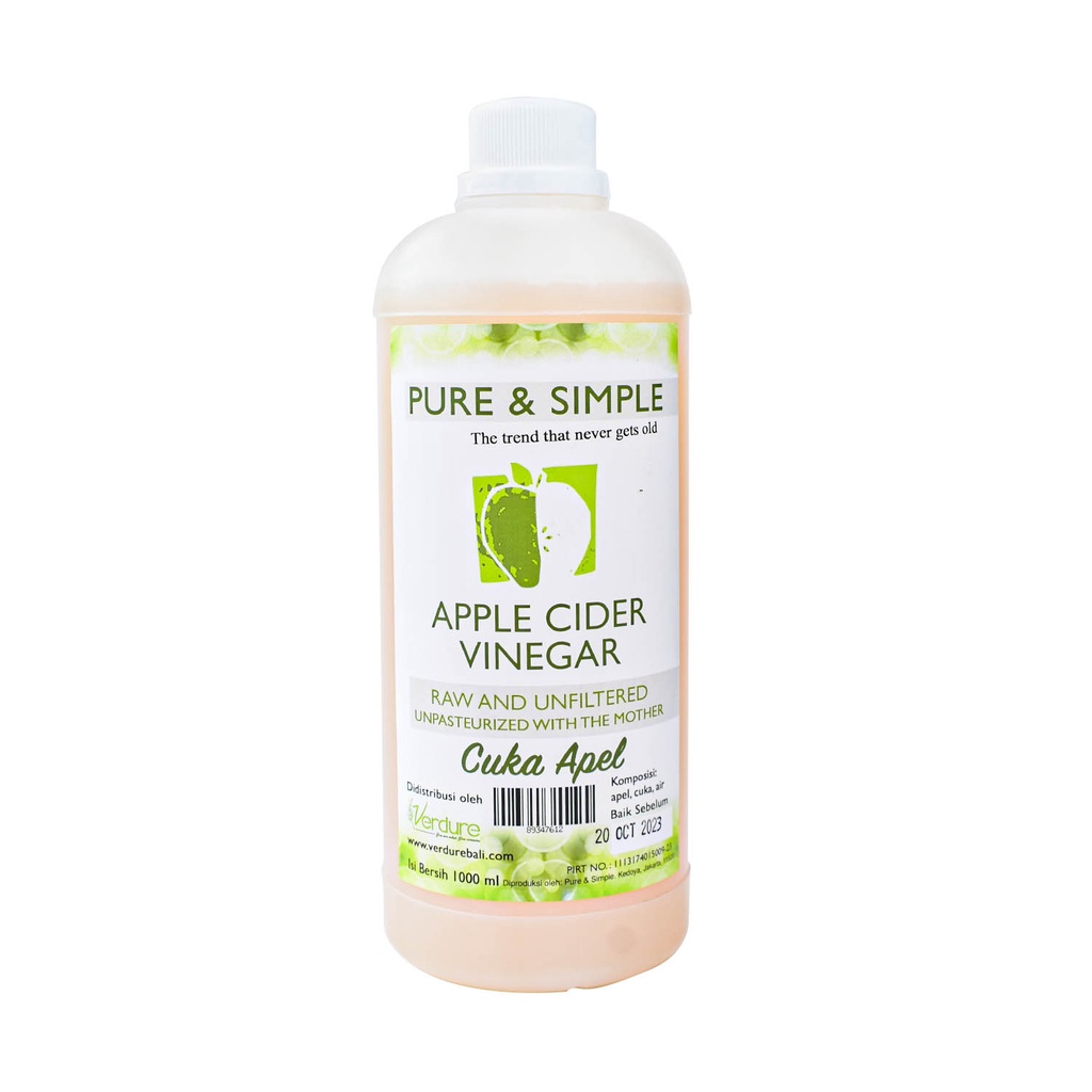 Verdure Pure &amp; Simple Apple Cider Vinegar 1 Liter