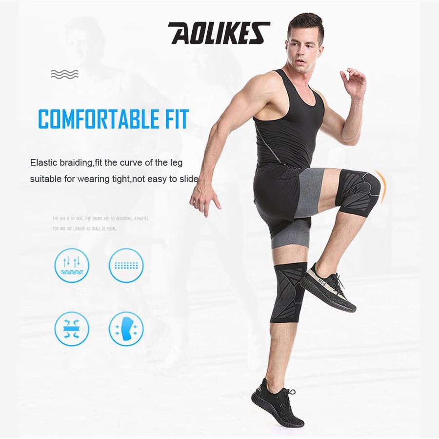 1 Pcs AOLIKES 7710 Kneepad Knee Support Sleeve Guard Protector Deker Pelindung Lutut Knee Pad