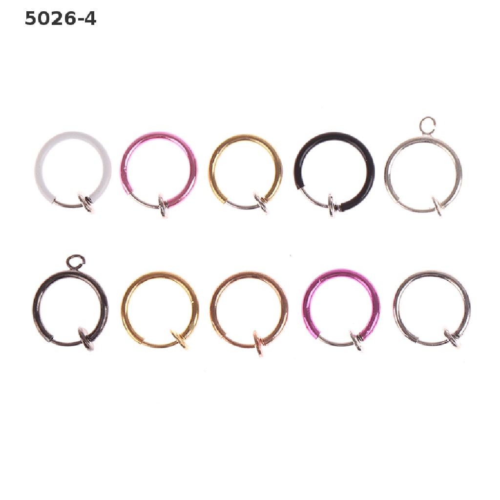 5026-4 Clip Earrings Fake Spring On Nose Clips Ring Stealth Hoop Lip Ring No Piercing 5026-4