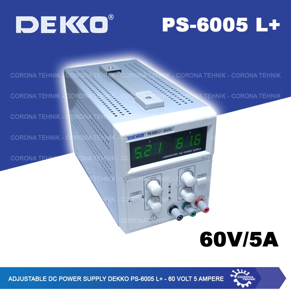 Dekko PS-6005 L+ - Adjustable DC Power Supply - 60 Volt 5 Ampere