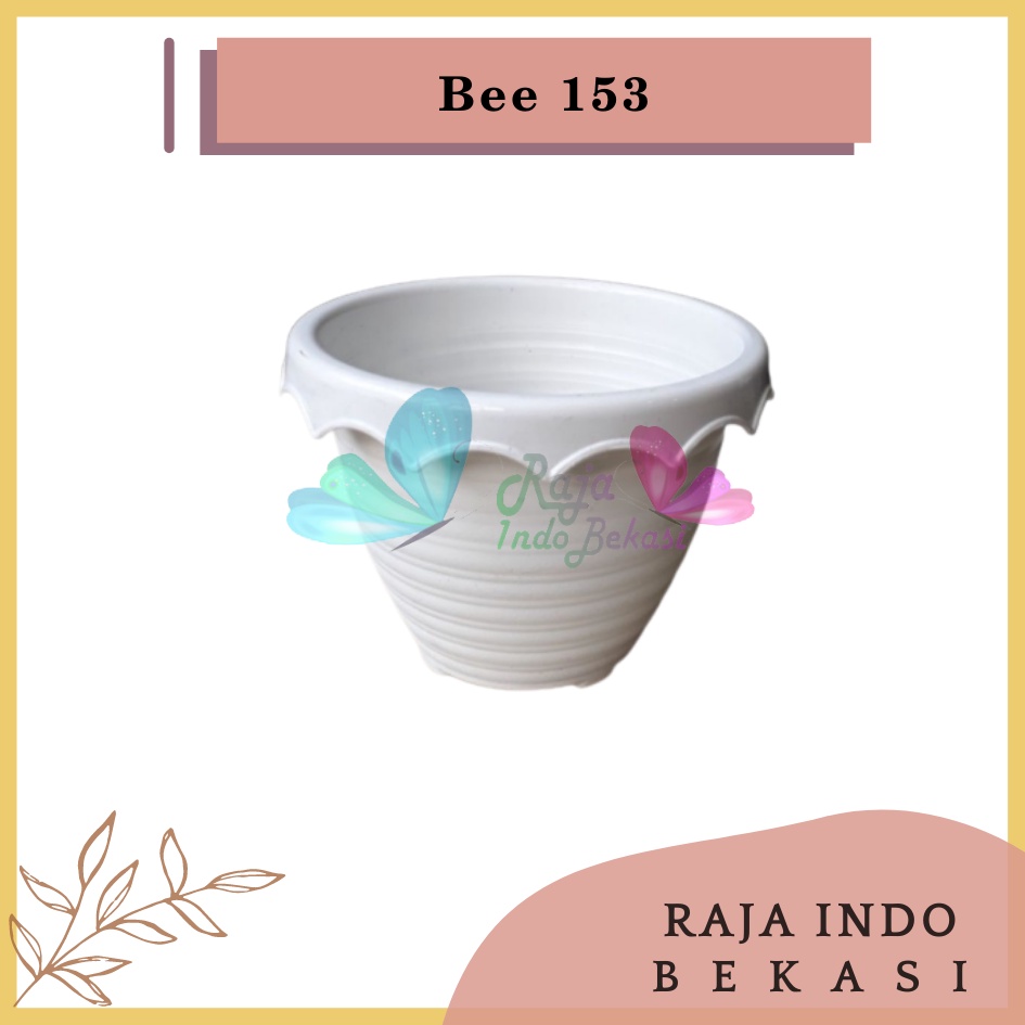 Pot Bunga Tanaman Taiwan Bee 153 Putih Mirip Tawon / Plastik / Pot Kaktus