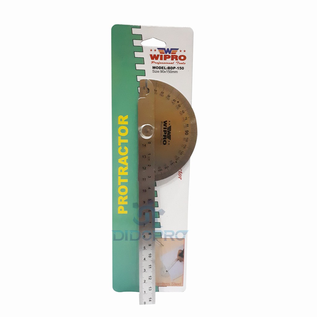 WIPRO Protractor - Busur Derajat Stainless 6" - BDP-150 - Protactor