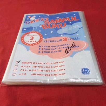

Plastik Sampul Buku Kwarto 16 cm x 21 cm /lembar