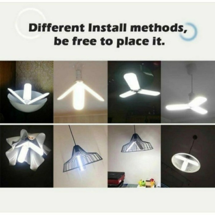 lampu plafon | lampu plafon rumah  | Lampu Plafon LED 45W Bola Lampu LED Bilah Kipas Lipat / lampu L