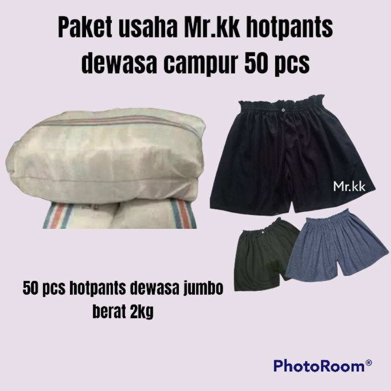 PAKET USAHA hotpants 50pcs mr.kk random size jumbo dewasa