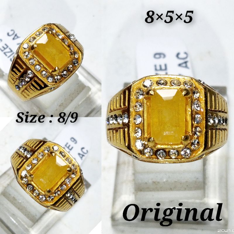 CINCIN BATU PERMATA YELLOW SAPPHIRE ORIGINAL KUALITAS SUPER ISTIMEWA