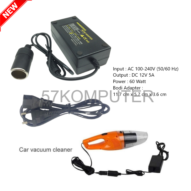 Charger Adaptor Lighter Mobil Converter Konverter 220V AC To 12V 5A