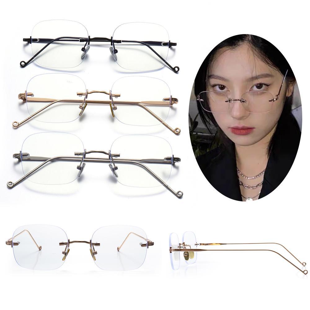 Lily Clear Eyeglasses Gift Square Glasses Metal Frameless Eyewear