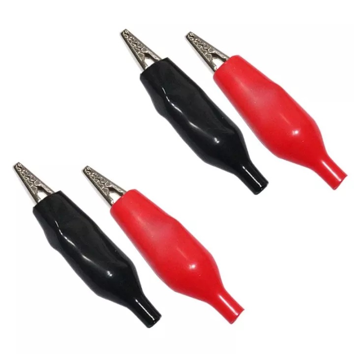 [HAEBOT] Capit Buaya Jepit Kabel Aki 4cm Merah Hitam Kecil Alligator Klip Cable Clip Mini