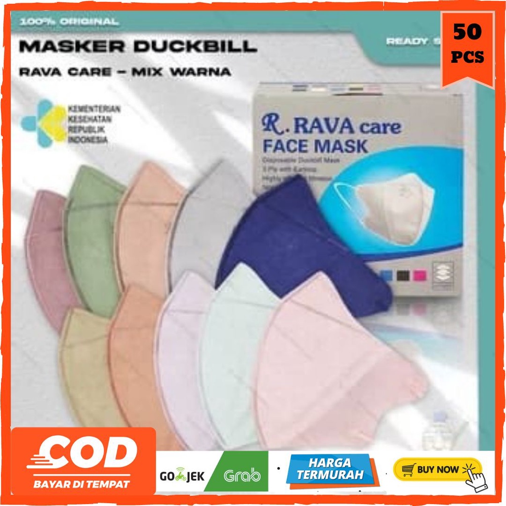 MASKER DUCKBILL MIX WARNA RAVA | DUCKBILL WARNA | DUCKBILL ISI 50 PCS