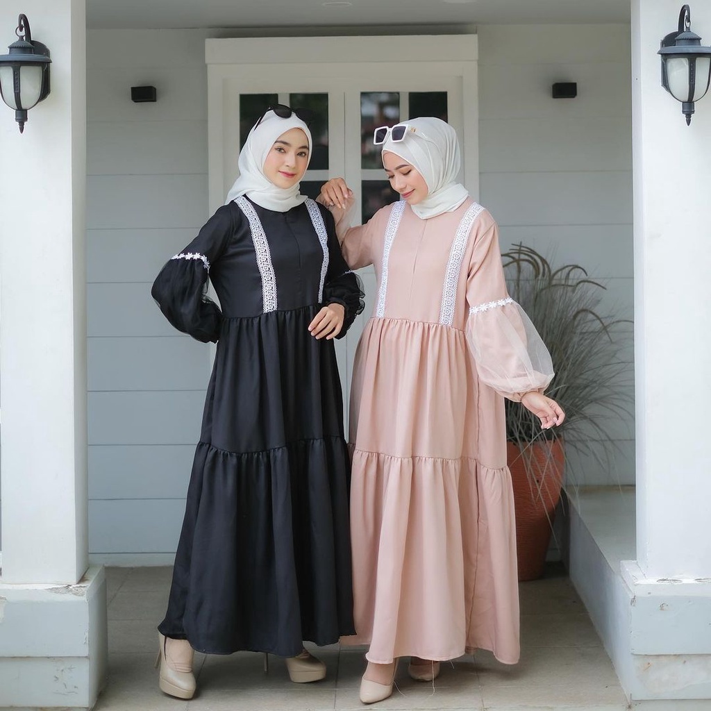 HAYLA LONG DRESS - DRESS KONDANGAN WANITA REMAJA MUSLIM KEKINIAN - BAJU GAMIS JUMBO WANITA TERBARU 2022 – GAMIS HITAM ANAK PEREMPUAN – DRESS RENDA BORDIR PUTIH – DRESS KOREAN – DRESS PESTA – DRESS BUSUI - DRES - PAKAIAN WANITA