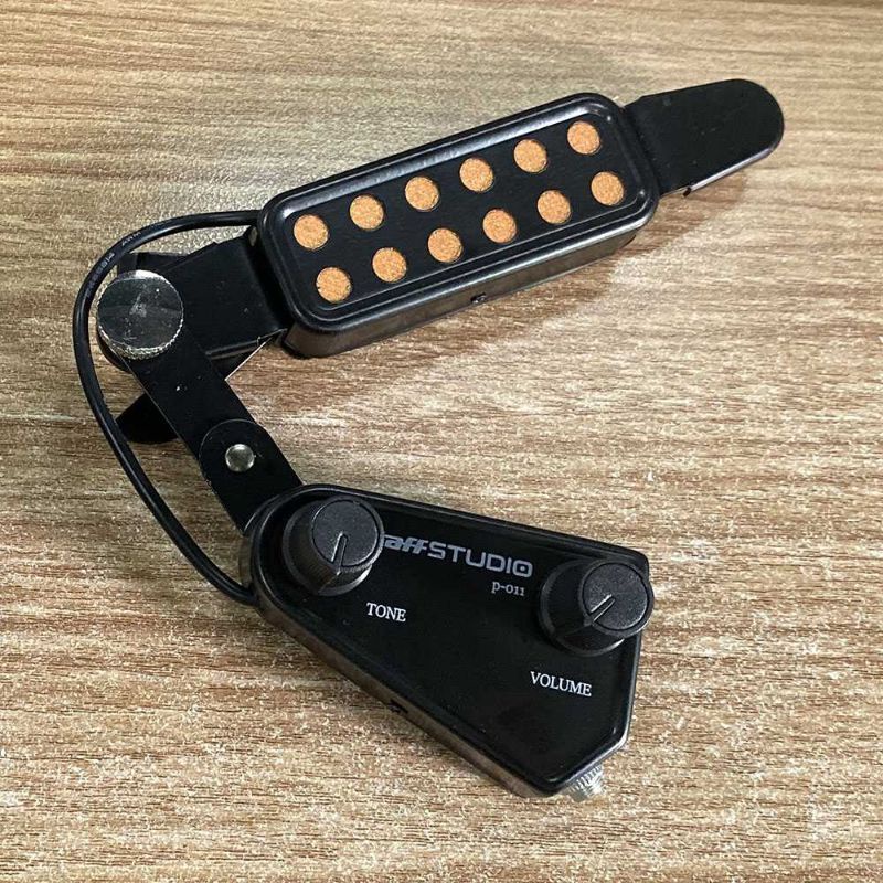 Spul Pickup Gitar Akustik 12 Hole Microphone Mic Volume Control + Kabel