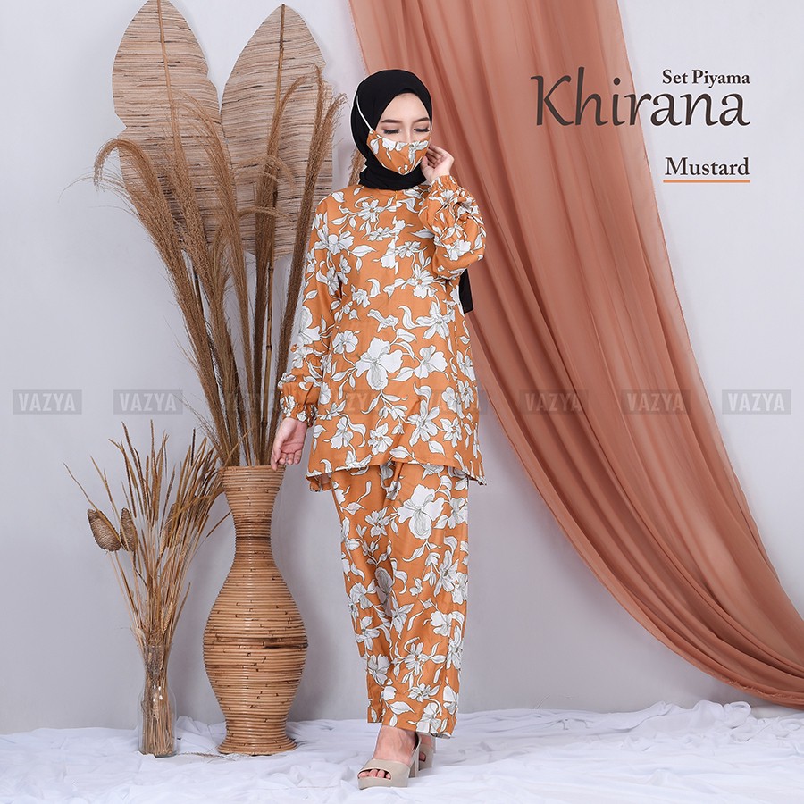 Set Pajamas Rayon Khirana Free Masker