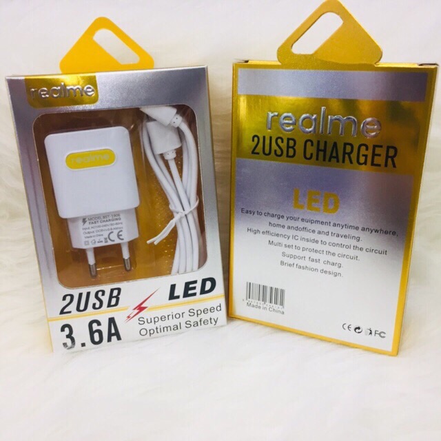 Tc Casan Charger Realme LED 2USB 3.6A BST Travel