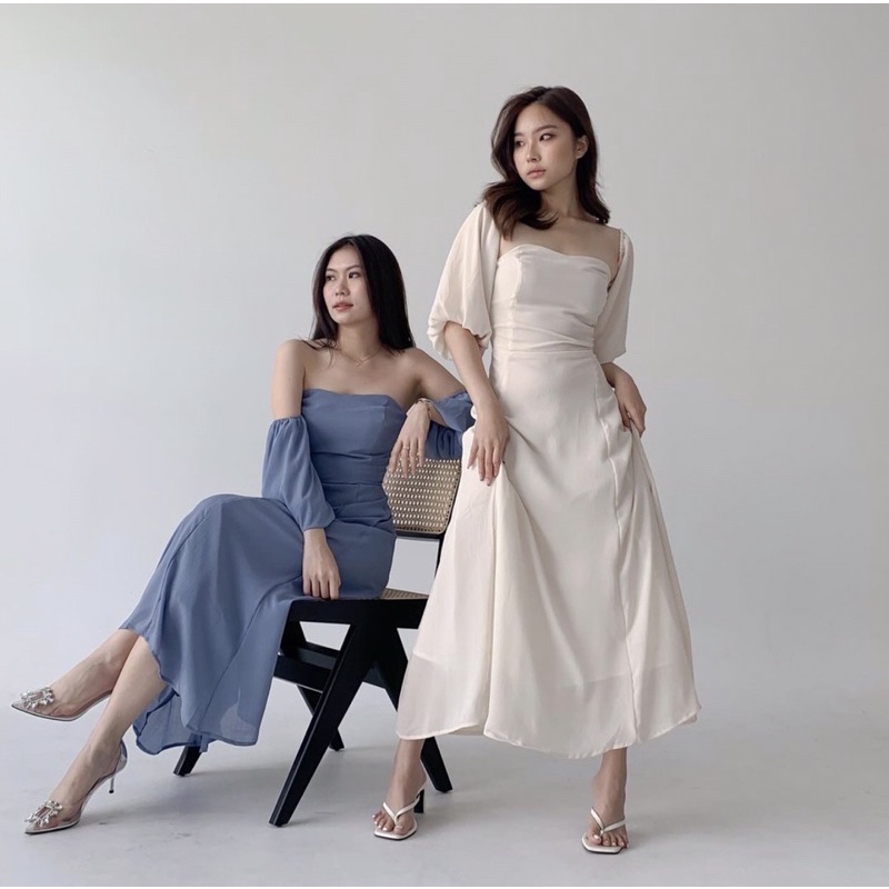 FELICIA BRIDESMAID DRESS SEXY KOREA - MIDI DRESS KONDANGAN - PROM NIGHT GOWN - DRESS PESTA SEXY MEWAH - WEDDING DRESS - DRESS PAGER AYU - HADIAH / KADO ULTAH CEWEK