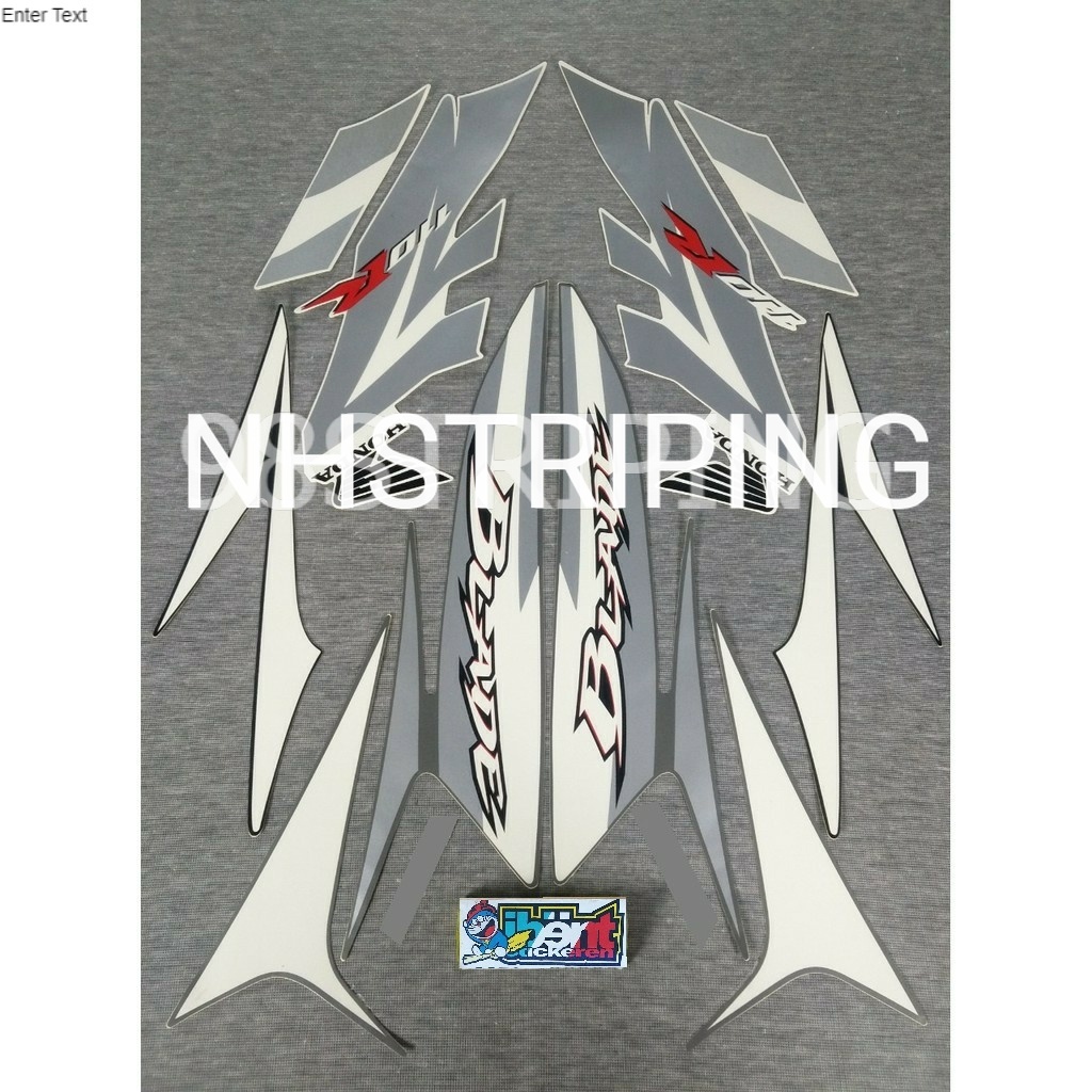 STRIPING LIS STANDAR BODY HONDA BLADE 110R 110 PUTIH SILVER TAHUN 2009