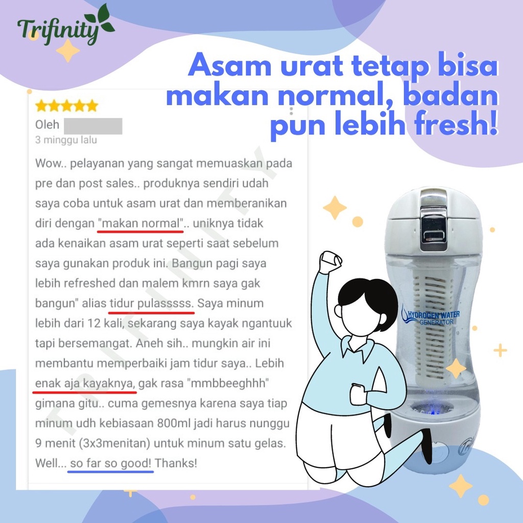 Trifinity Hydrogen Alkali Gen2 Inhalasi Atasi Kolesterol Hipertensi Darah Tinggi Asam Urat Tnp Obat