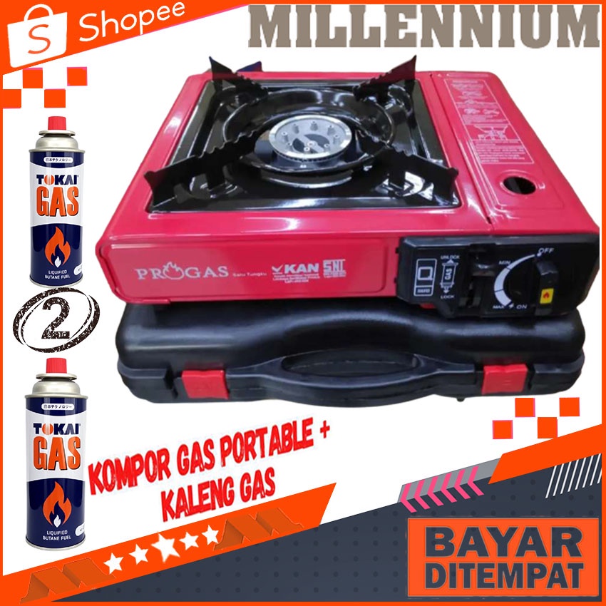 Kompor Portable Progas SNI Kompor Portable 2in1 Plus 2 Gas Kaleng