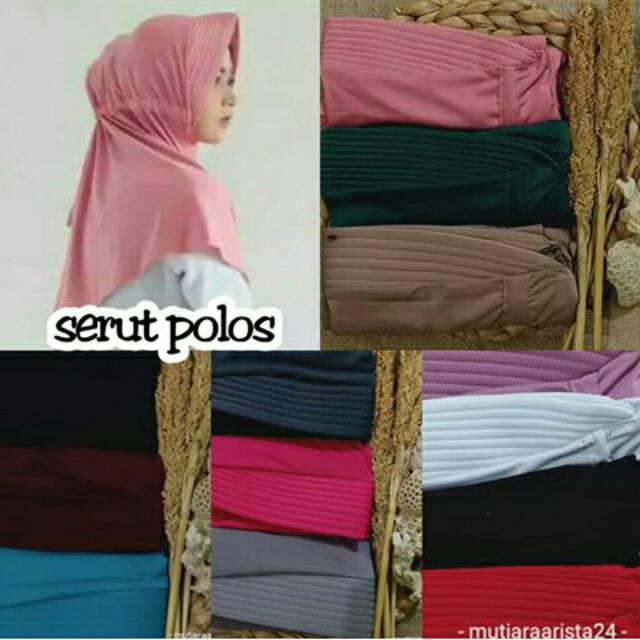 grosir jilbab hijab kerudung instan serpol serut polos jokowi adiba tali  murah semarang 10pcs