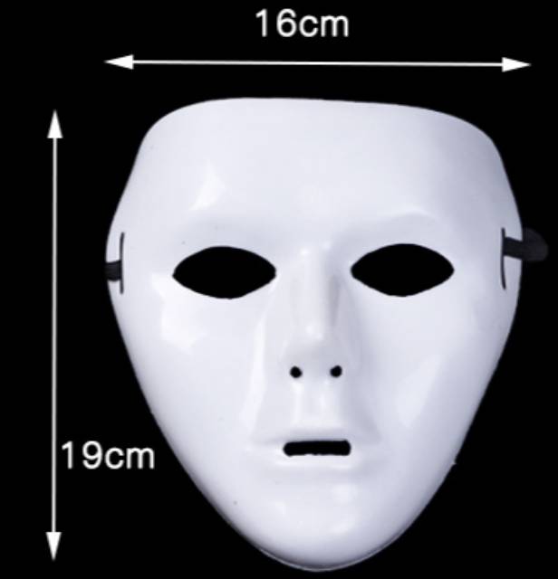 Topeng Jabbawockeez Jabba Putih Polos lukis Hip Hop Dancer