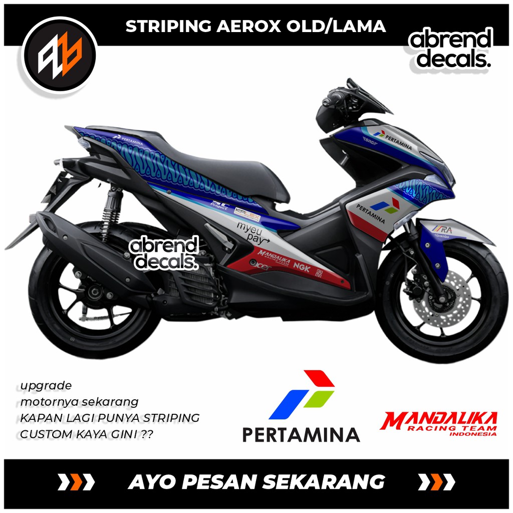 STRIPING AEROX OLD MANDALIKA / STIKER AEROX MANDALIKA / ACCESORIES STICKER BODY MOTOR AEROX OLD LAMA