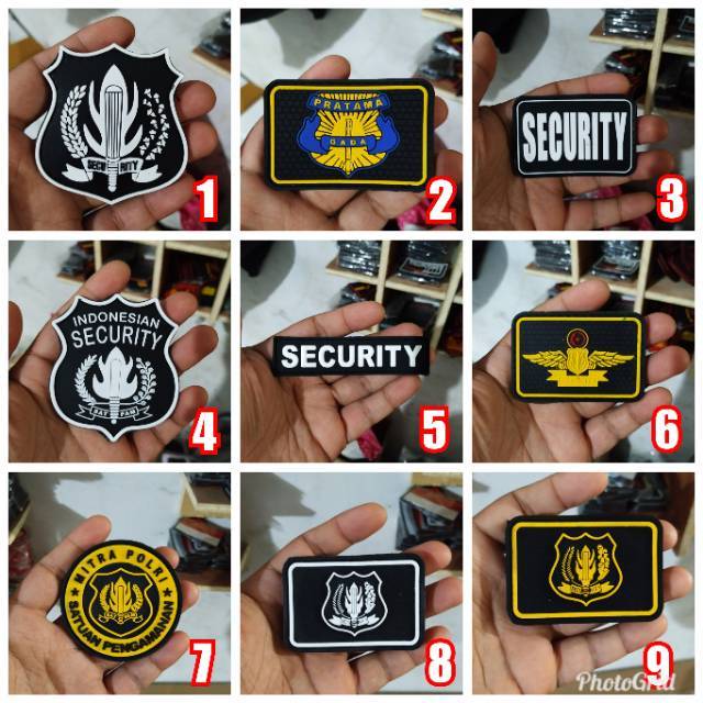 Perekat karet Patch rubber patch brevet satpam security