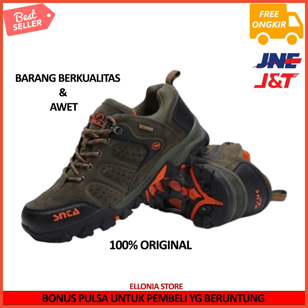PROMO Sepatu Original Gunung SNTA Berkualita 432 Green Mid Sepatu Gunung Trekking Adventure W3Q2