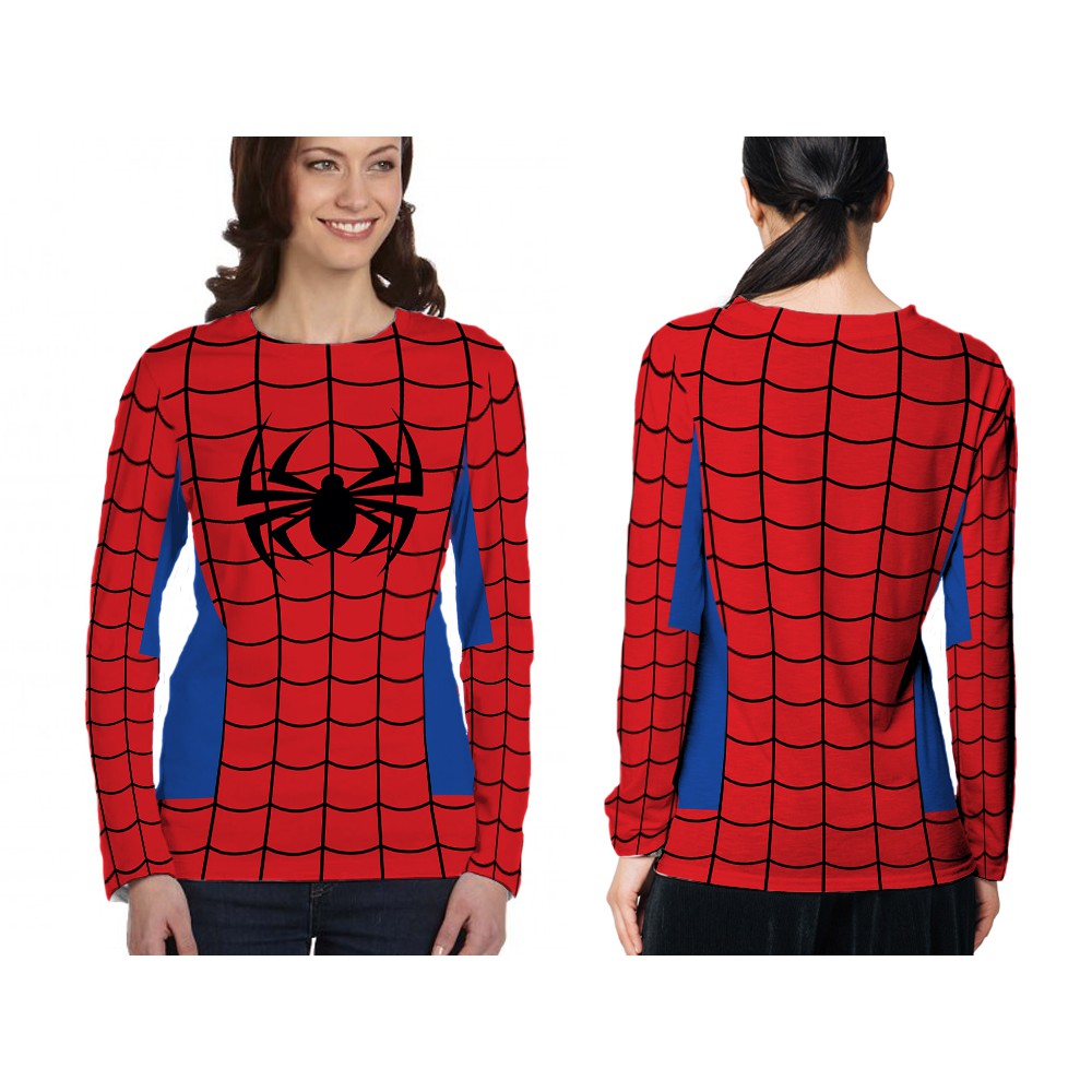 [Riashop] Kaos KOSTUM SPIDERMAN Wanita | Kaos KOSTUM SPIDERMAN Lengan Panjang - FS
